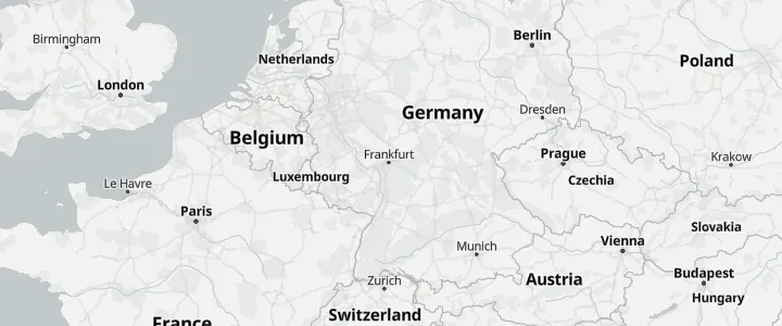 Karte von Deutschland und den Nachbarländern